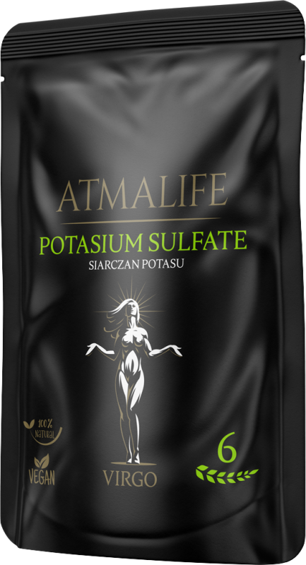 Atmalife Siarczan potasu (Kalium sulfuricum, sól Schüsslera nr 6) – sól komórkowa dla znaku Panny (06): regeneracja skóry i procesy oczyszczania, 100 g