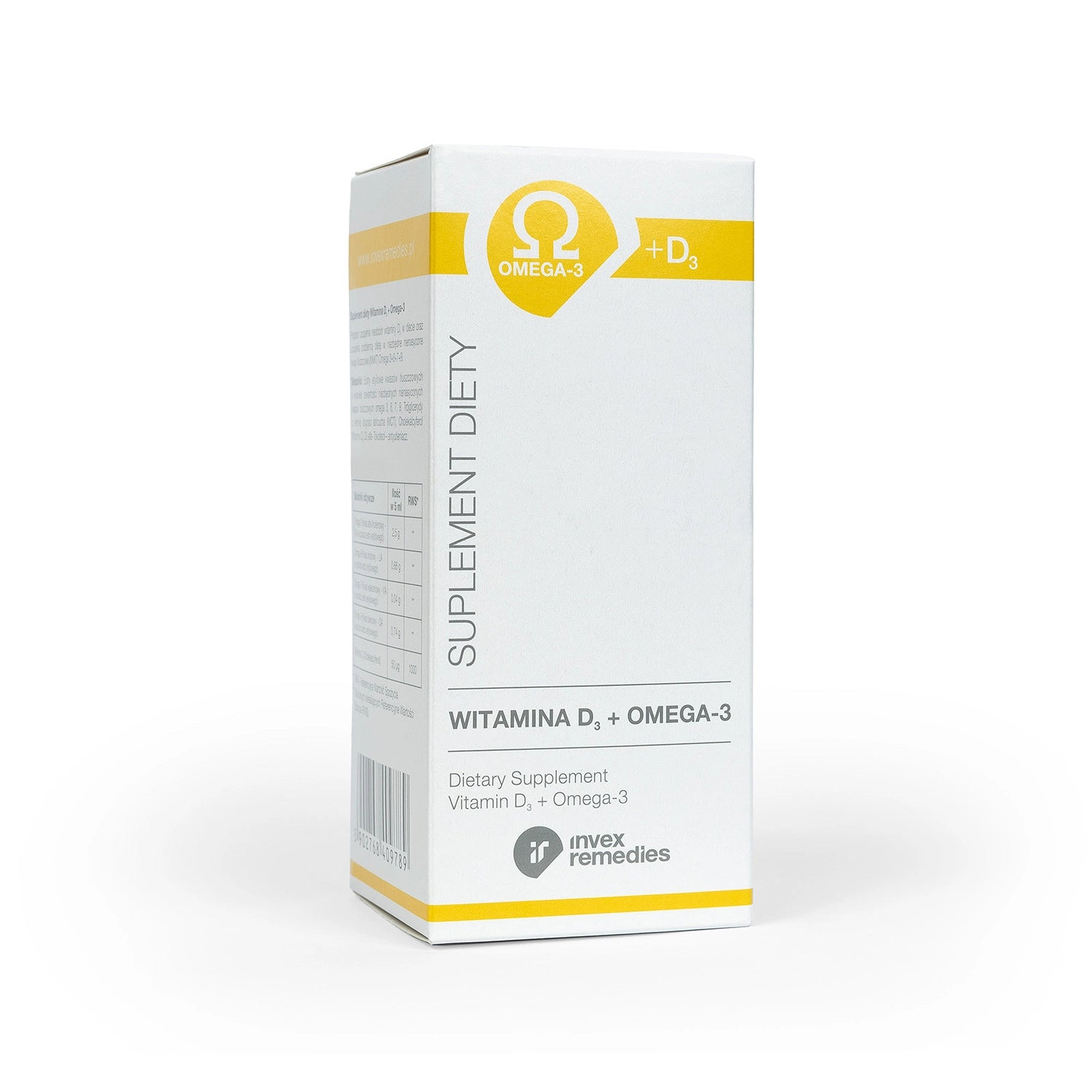 Invex Remedies - Witamina D3 + Omega-3, 6, 7, 9 na Odporność i Zdrowe Kości, 300 ml