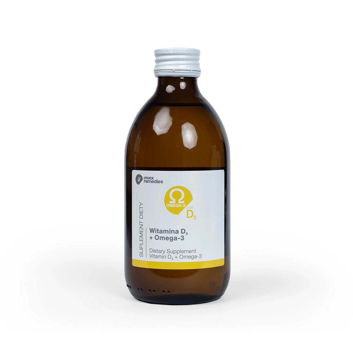 Invex Remedies - Witamina D3 + Omega-3, 6, 7, 9 na Odporność i Zdrowe Kości, 300 ml