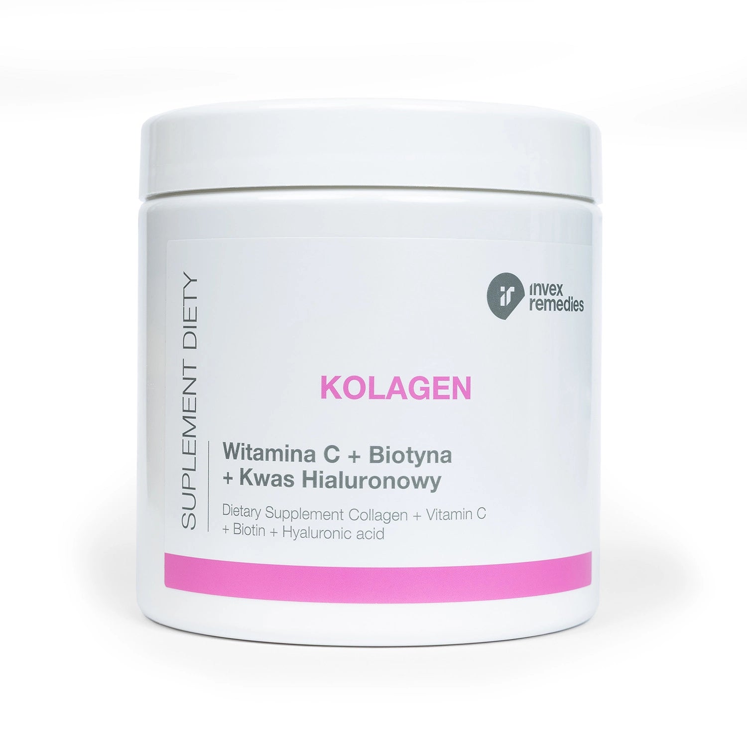 Invex Remedies - Kolagen Rybi 5000mg + Witamina C + Biotyna + Kwas Hialuronowy na skórę, włosy i stawy, mango, 184g