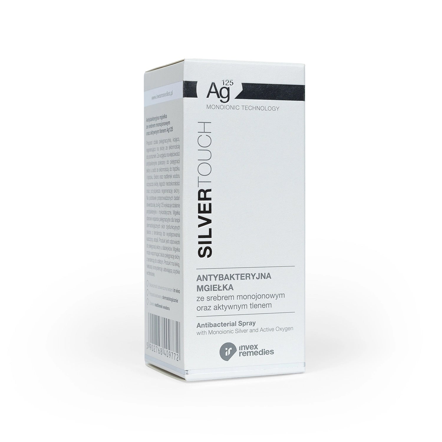 Invex Remedies - Ag125 Antybakteryjna mgiełka ze srebrem monojonowym i aktywnym tlenem, 100 ml