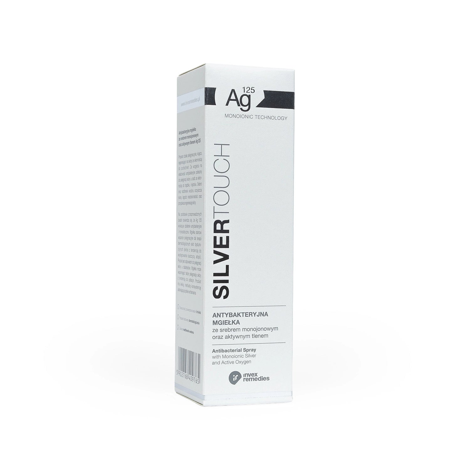 Invex Remedies - Antybakteryjna mgiełka Ag125 ze srebrem monojonowym i aktywnym tlenem, 200 ml