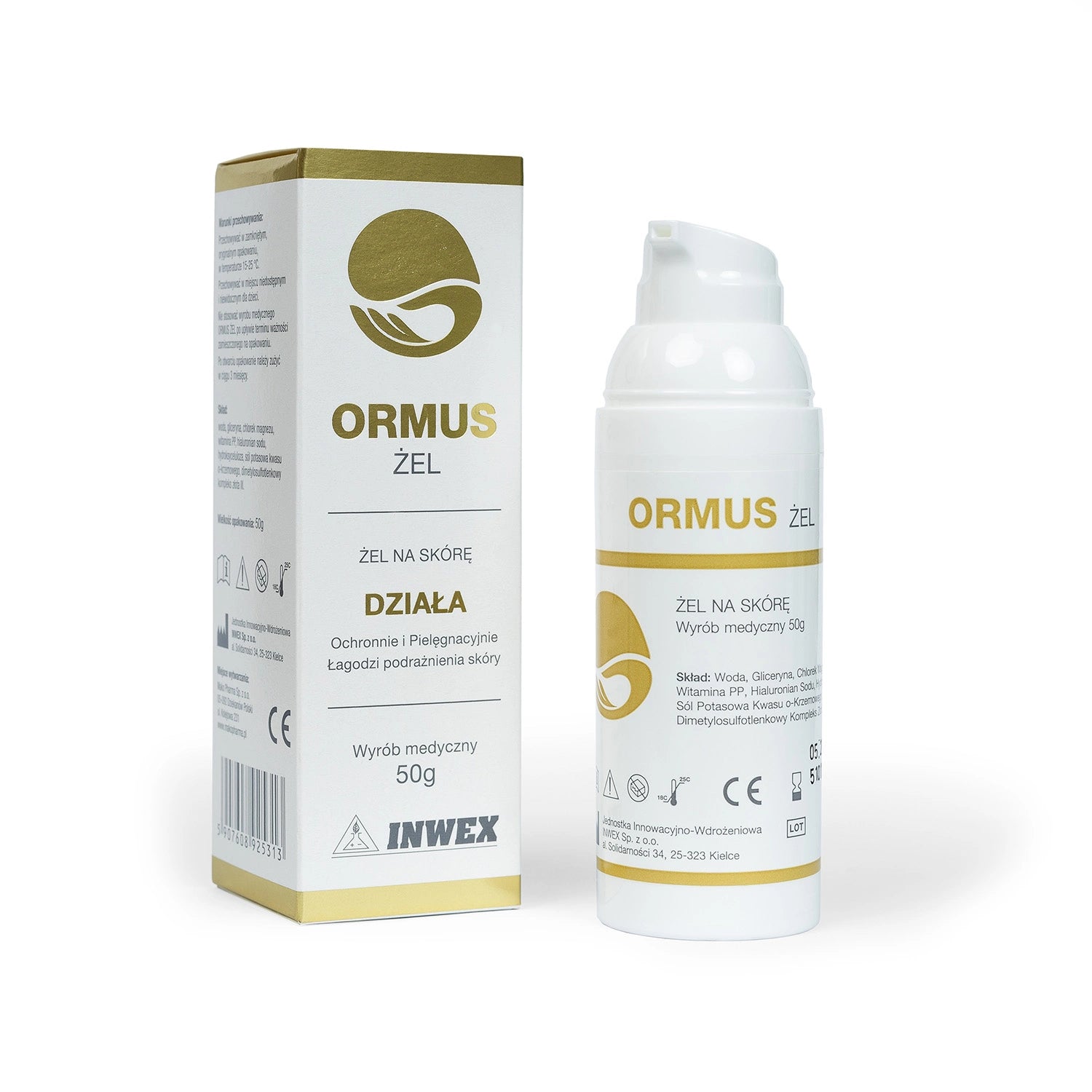 Invex Remedies ORMUS ŻEL – Kojący żel na podrażnienia i odleżyny z hialuronianem sodu i złotem, 50 g