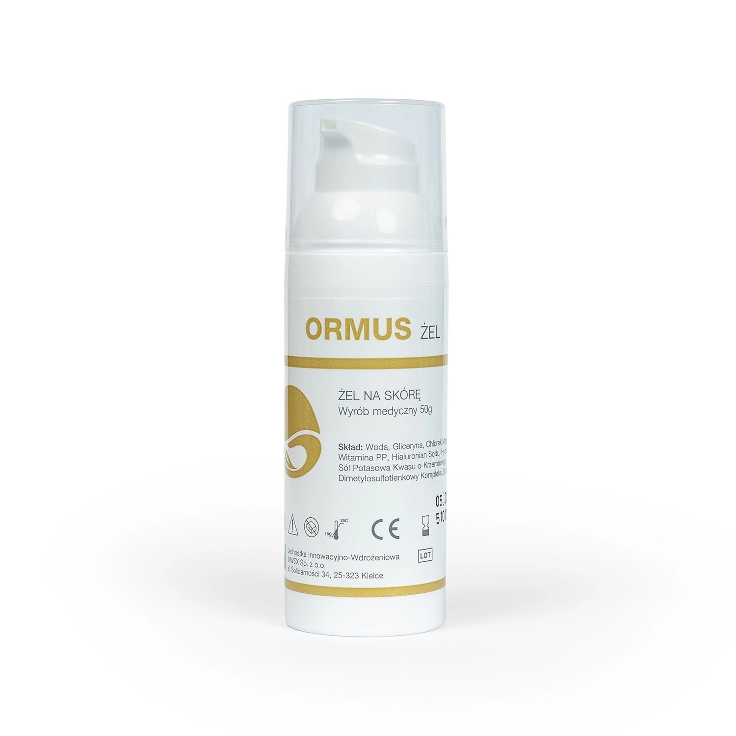 Invex Remedies ORMUS ŻEL – Kojący żel na podrażnienia i odleżyny z hialuronianem sodu i złotem, 50 g