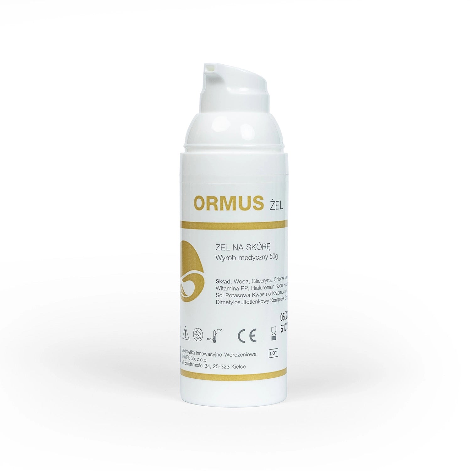 Invex Remedies ORMUS ŻEL – Kojący żel na podrażnienia i odleżyny z hialuronianem sodu i złotem, 50 g
