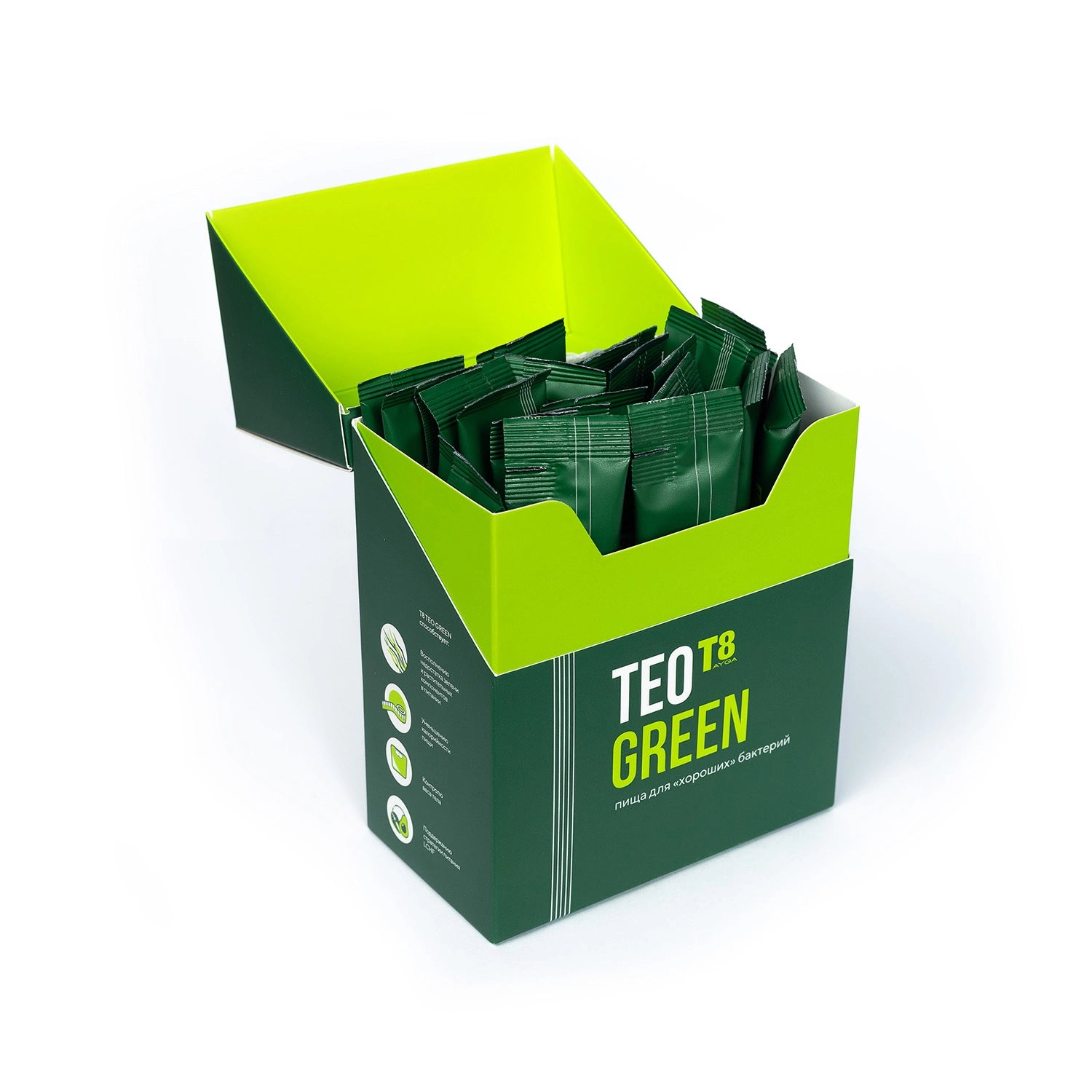VILAVI T8 Teo Green - Prebiotyczny fitokoktajl z błonnikiem i algami na trawienie, 210g