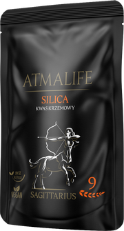 Atmalife Kwas krzemowy (Silicea, sól Schüsslera nr 11) – sól komórkowa dla znaku Strzelca (09): skóra, włosy, paznokcie i tkanka łączna, 100 g