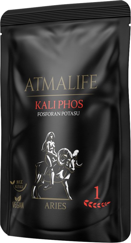 Atmalife Fosforan potasu (Kalium phosphoricum, sól Schüsslera nr 5) – sól komórkowa dla znaku Barana (01): wsparcie układu nerwowego i funkcji poznawczych, 100 g