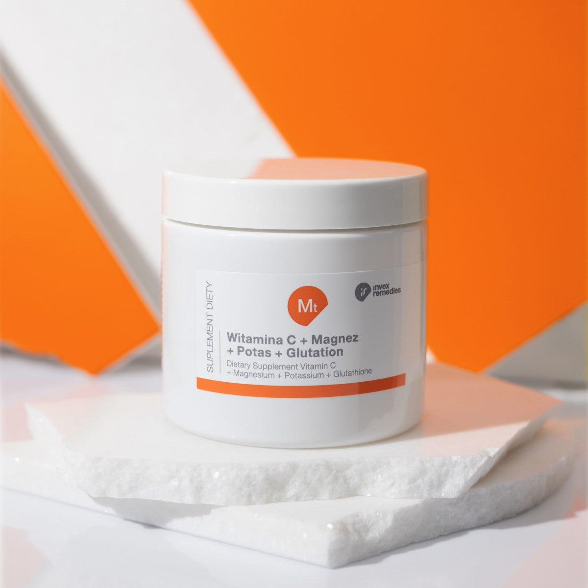Invex Remedies Seria Mt - Witamina C + Magnez + Potas + Glutation: Wsparcie Energii i Mitochondriów, 150g
