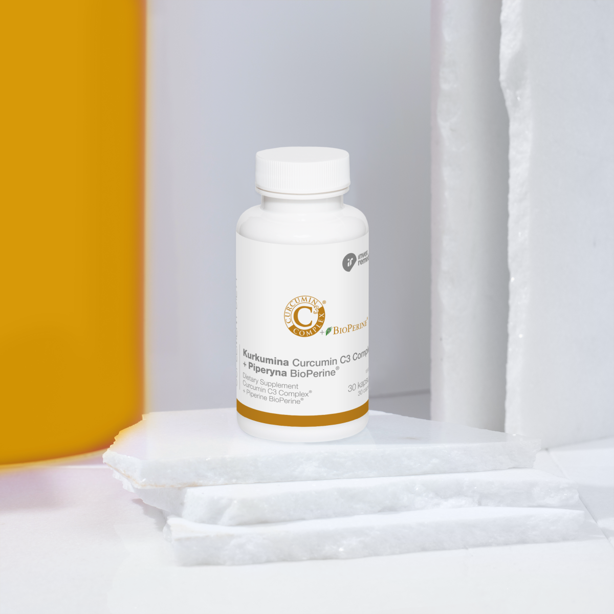 Invex Remedies - Kurkumina + Piperyna (Curcumin C3 Complex & BioPerine) - Wsparcie Odporności i Stawów, 30 kapsułek