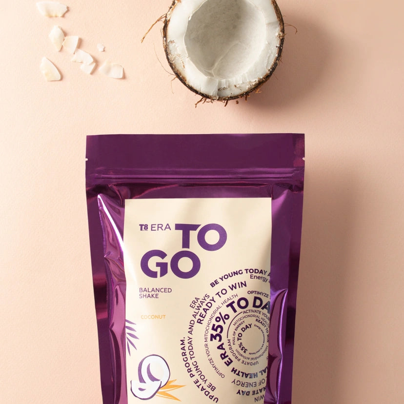 VILAVI T8 ERA TO GO Coconut - Pełnowartościowy posiłek białkowy z olejem MCT, 350g