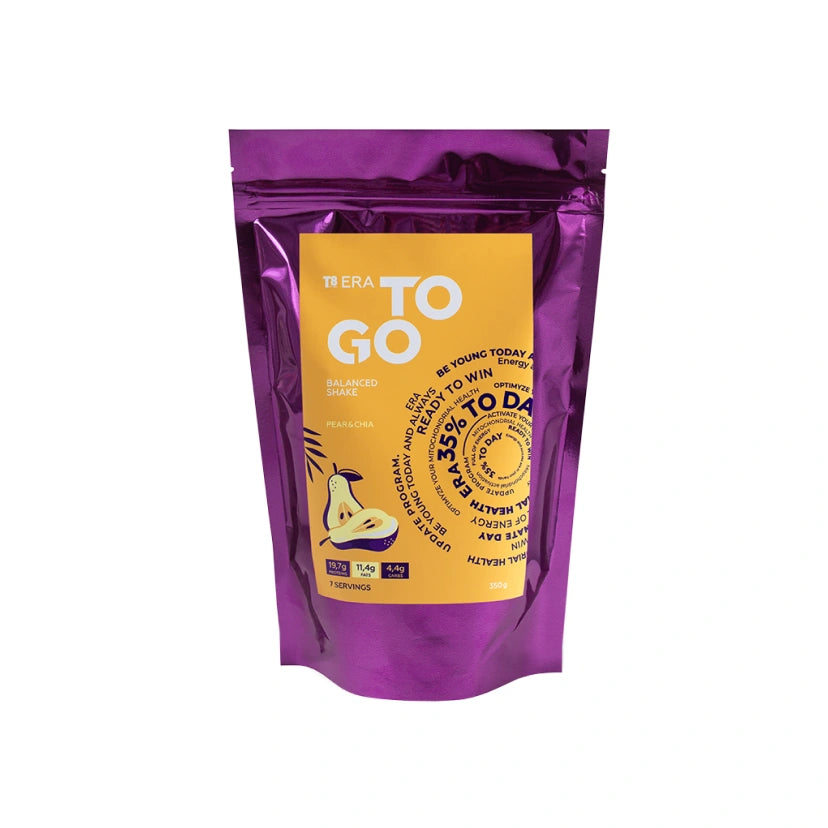 VILAVI T8 ERA TO GO Pear & Chia - Koktajl białkowo-energetyczny i zamiennik posiłku (Gruszka), 350g