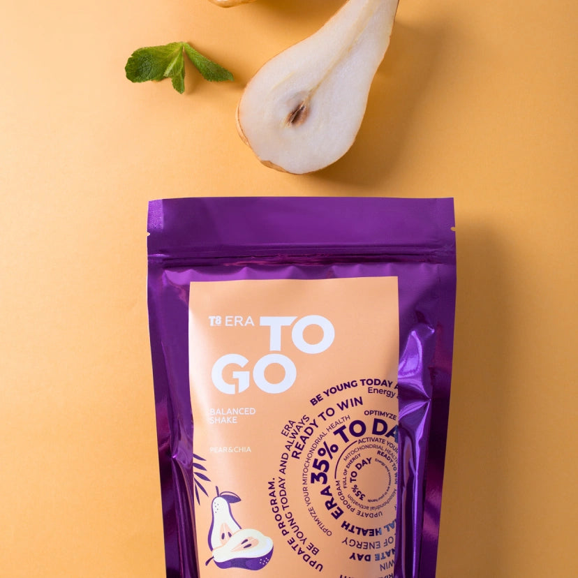 VILAVI T8 ERA TO GO Pear & Chia - Koktajl białkowo-energetyczny i zamiennik posiłku (Gruszka), 350g