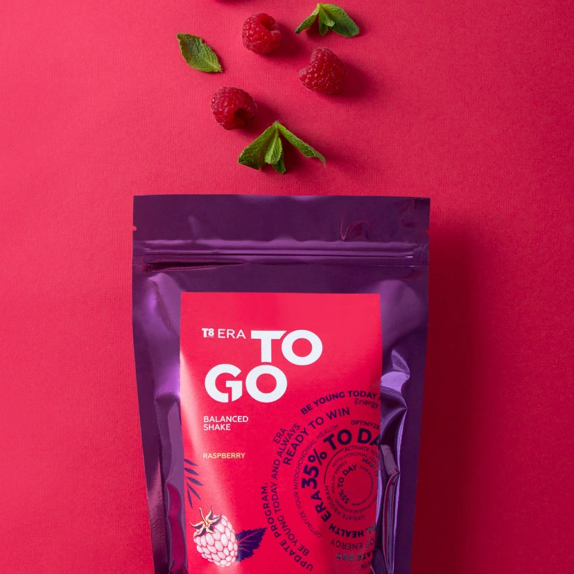 VILAVI T8 ERA TO GO Raspberry - Malinowy szejk proteinowy z olejem MCT i witaminami, 350g