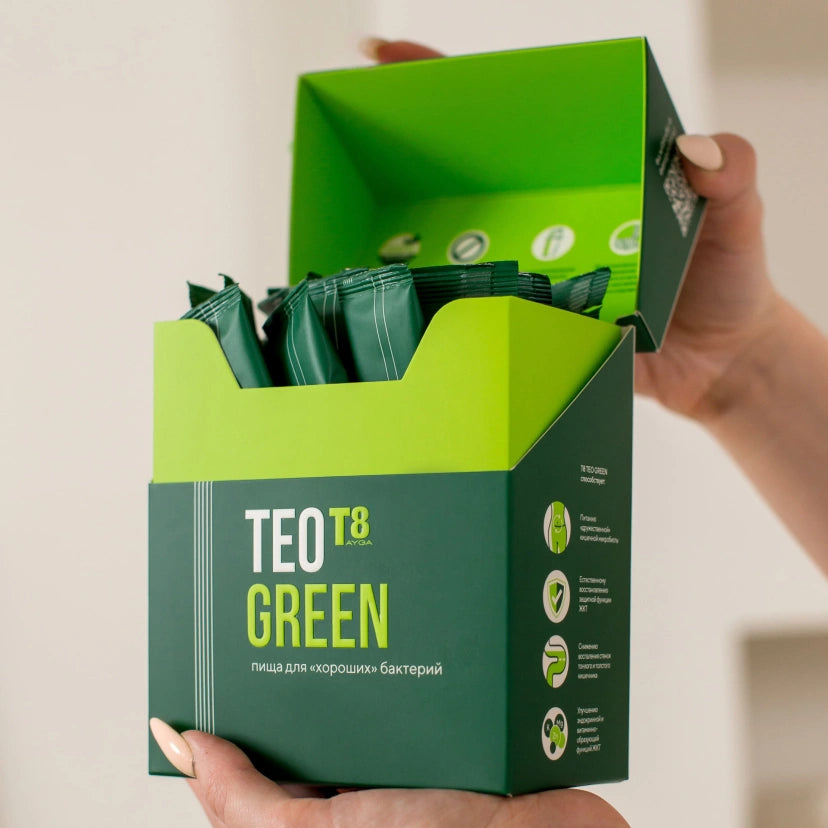 VILAVI T8 Teo Green - Prebiotyczny fitokoktajl z błonnikiem i algami na trawienie, 210g