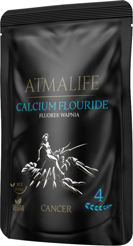 Atmalife Fluorek wapnia (Calcium fluoratum, sól Schüsslera nr 1) – sól komórkowa dla znaku Raka (04): elastyczność tkanki łącznej, skóry i kości, 100 g